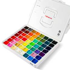 HIMI Gouache Color Set, 56 färger x 30ml med bärbar bärväska, Unik Jelly Cup Design, Giftfri, Guache färg för kanvas akvarellpapper, perfekt för nybörjare, studenter, konstnärer
