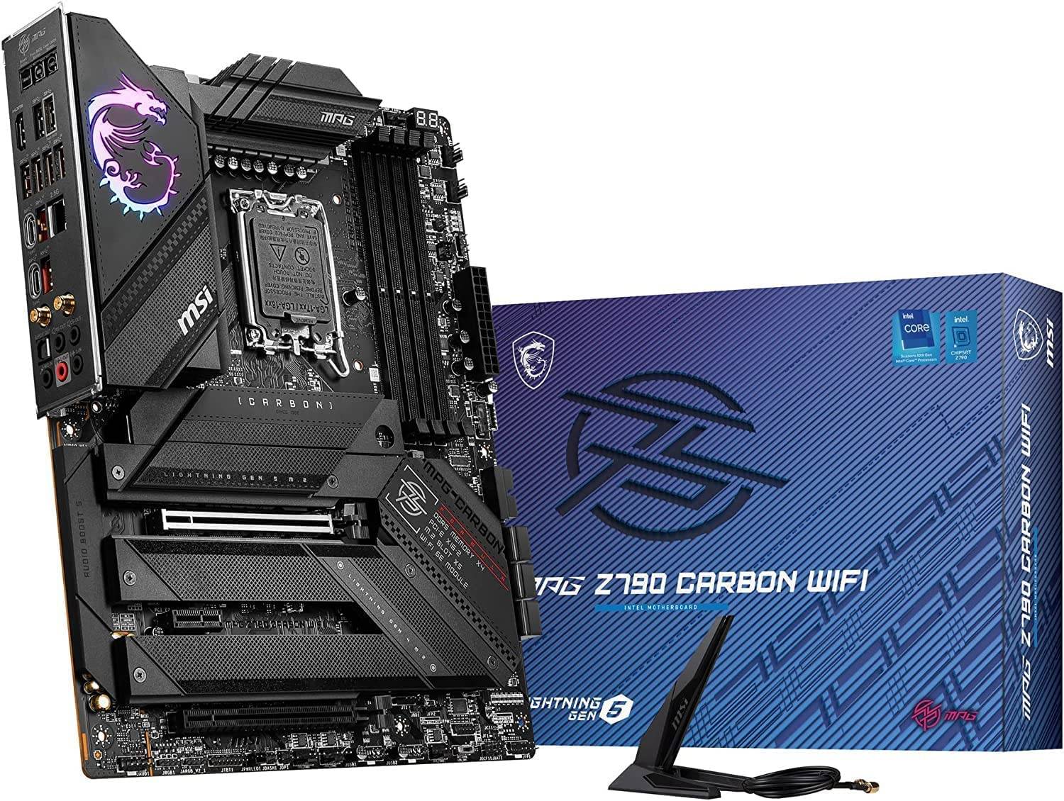 MSI Moderkort MPG Z790 CARBON WIFI Kompatibelt med Generation Intel CPU Z790 Chipset ATX MB5911 14:e/13:e/12:e (LGA1700)