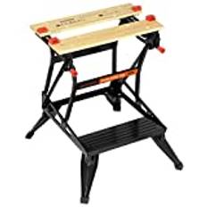 BLACK+DECKER flexible Werkbank für Werkstatt - Sägebock Werkbank klappbar als Werkstatteinrichtung mit großer Arbeitsfläche - Höhenverstellbar 160 kg belastbar/Arbeitsfläche: 25,0 x 61,0 cm WM536