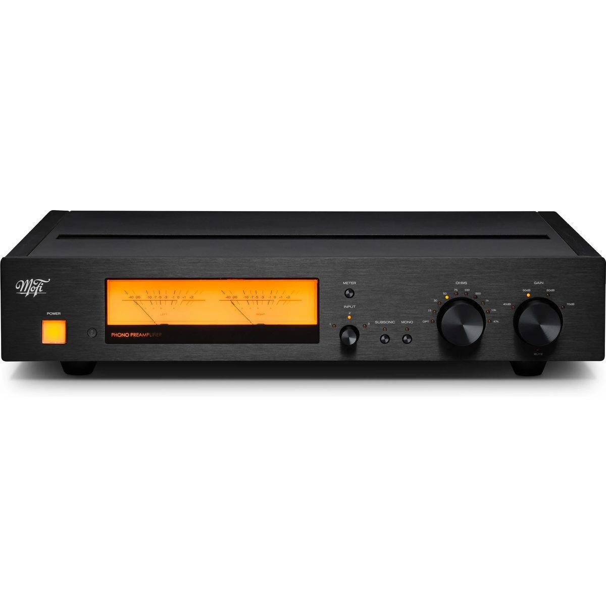 Mofi Electronics MasterPhono sort - Phono forforstærker til pladespiller, MM/MC, Justerbar impedans, Transistorer
