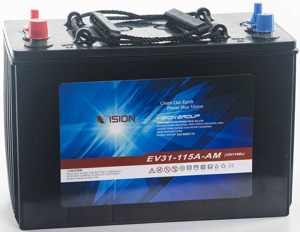 Vision AGM Deep Cycle Batteri 12V 115Ah – Förbrukningsbatteri för båt, husbil & solceller