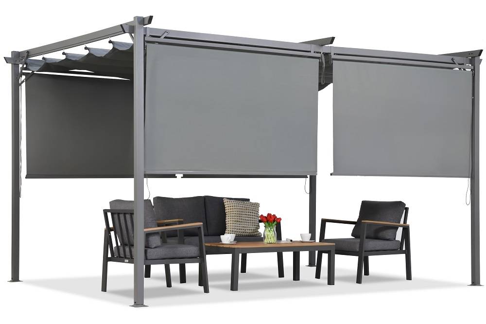 Pergolor La Palma 3x4 med rullgardiner Garden Point antracit