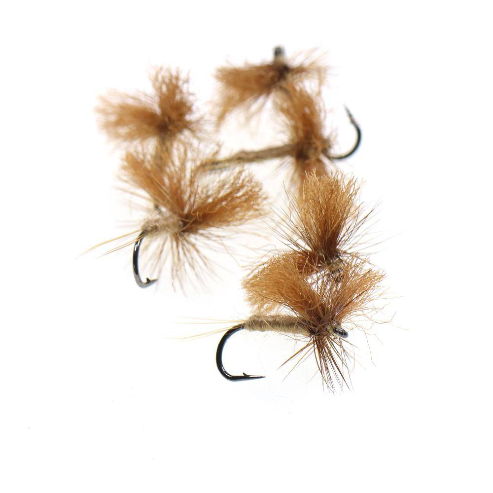 6 stycken Älghår Caddis Torrfluga, Högt Flytande Öringfiske-flugor, Konstgjort Insektsbete för Flod- & Bäck-Flugfiske black