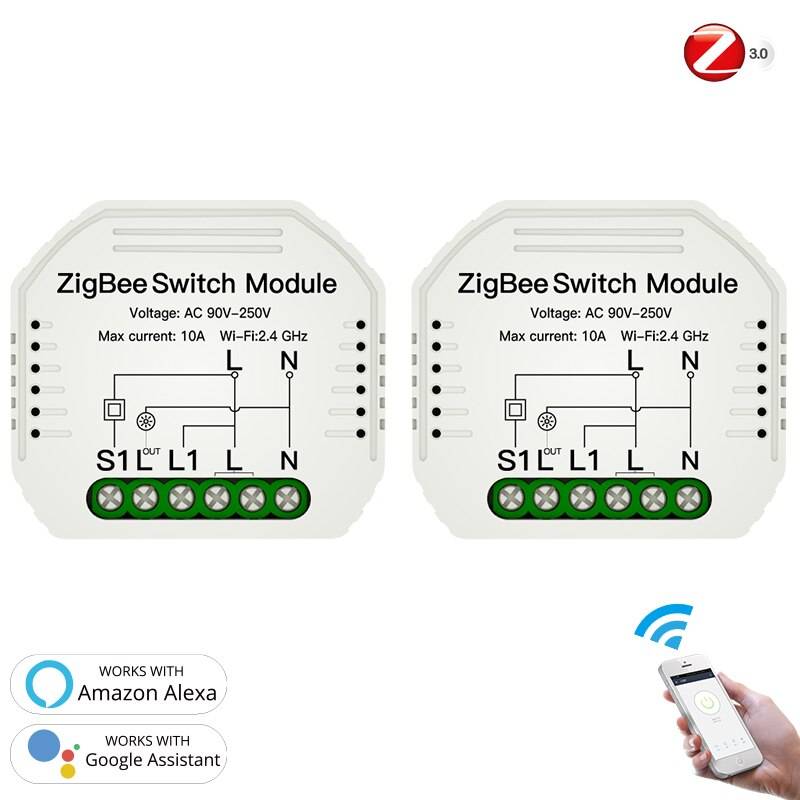 Tuya zigbee 3.0 smart ljusbrytarmodul smartthings krävs app fjärrkontroll, arbeta med alexa google home för röststyrning