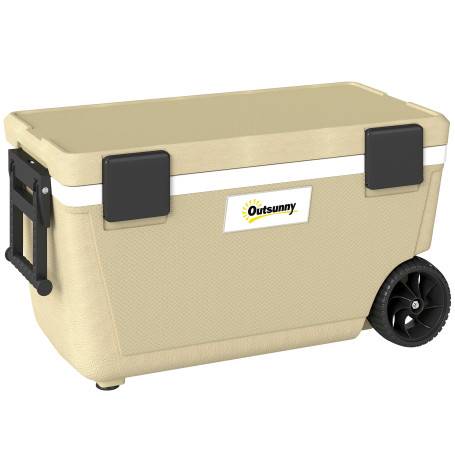 Passiv Kylbox Khaki 70 L Med Hjul Och Avtappningsventil