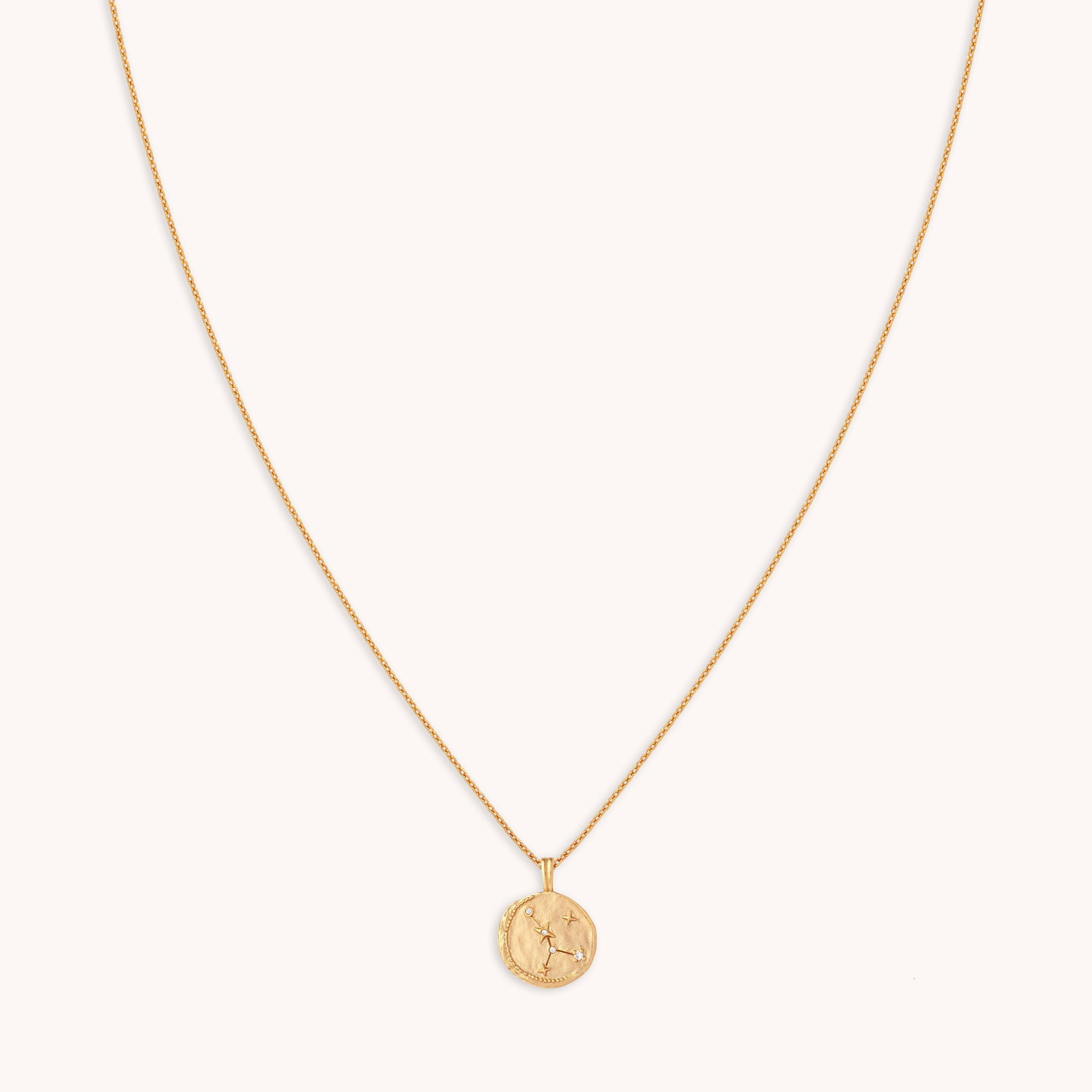 Cancer Zodiac Pendant Necklace in Gold | 45-50 cm | Jewellery by Astrid & Miyu | Free Engraving Service