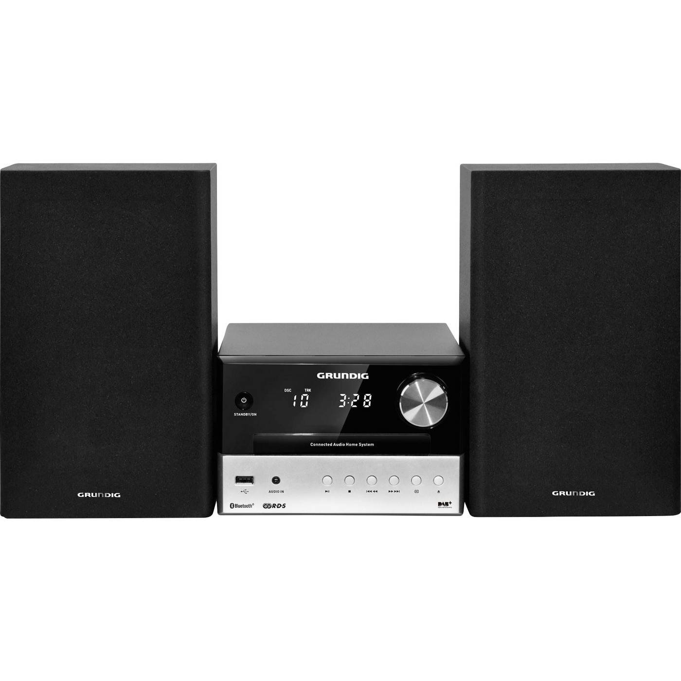 Grundig CMS 3000 Kompaktstereo DAB+, Bluetooth, CD, USB, AUX 2 x 15 W Svart, Silver