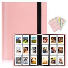 Fotoalbum, 468 fickor klippbok minnesbok, 52 sidor mini filmalbum för polaroid zink fotopapper/Fujifilm Instax minifilm/Kodak Zink fotopapper/HP kedjefotopapper – rosa
