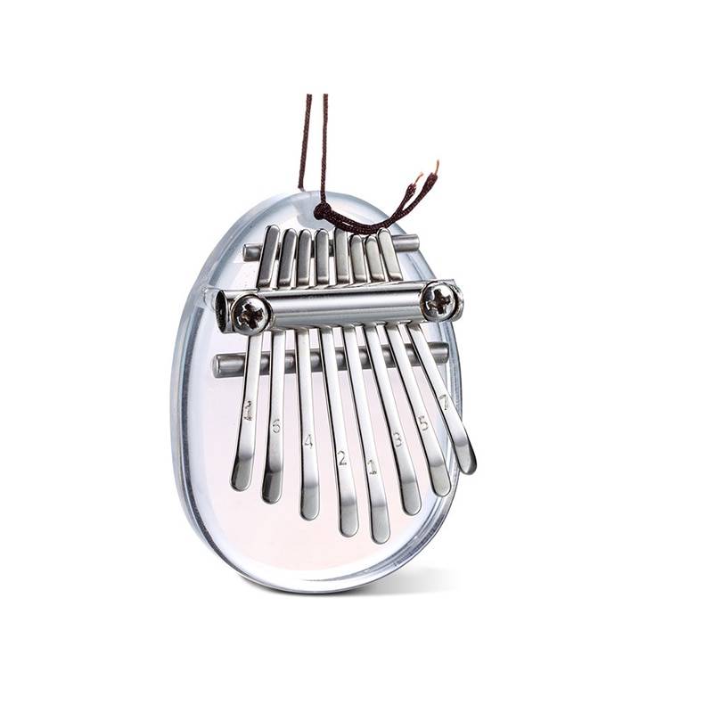Protable 17 nycklar kalimba tumme piano finger trä musikinstrument perfekt för musikälskare, nybörjare, barn hemma - 8 nycklar kristall