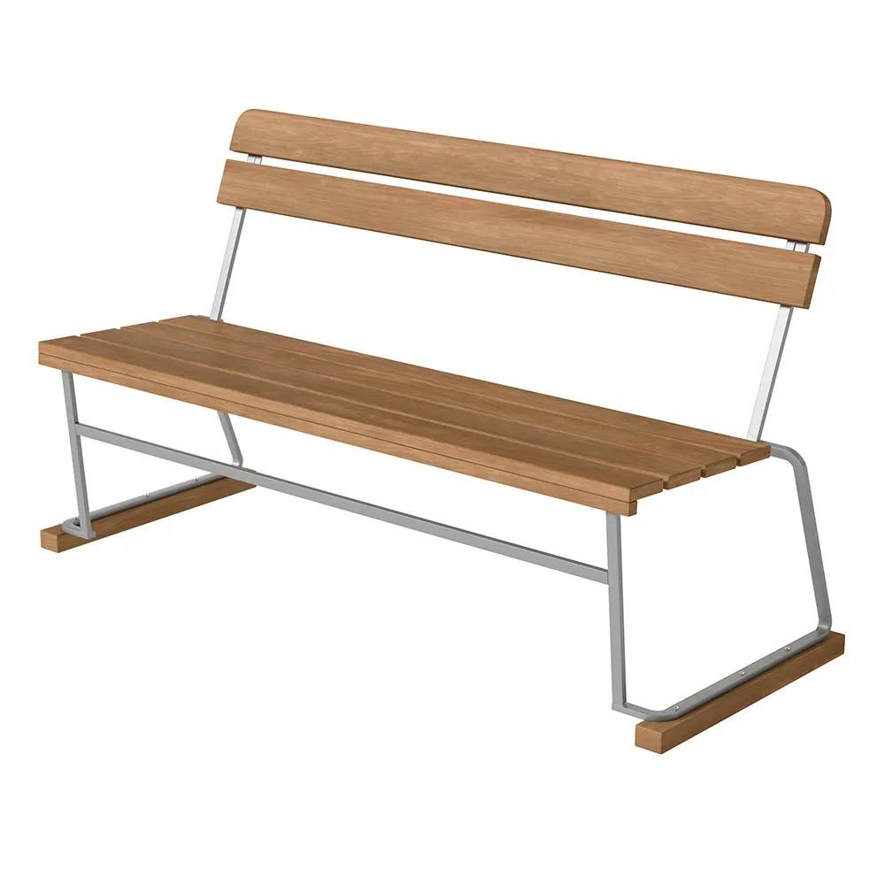 Grythyttan Stålmöbler, Sofa 3 teak / varmgalvaniseret