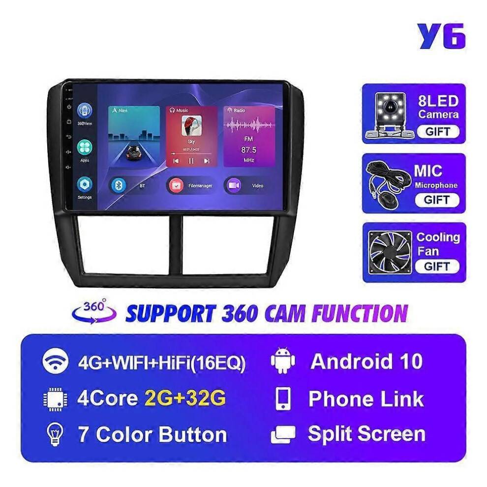 (Y6 2G 32G) 2din Radio Android Car Radio Navi for Subaru Forester 3 SH Impreza 2007-2013 Auto Carplay Autoradio Navi Audio for Cars
