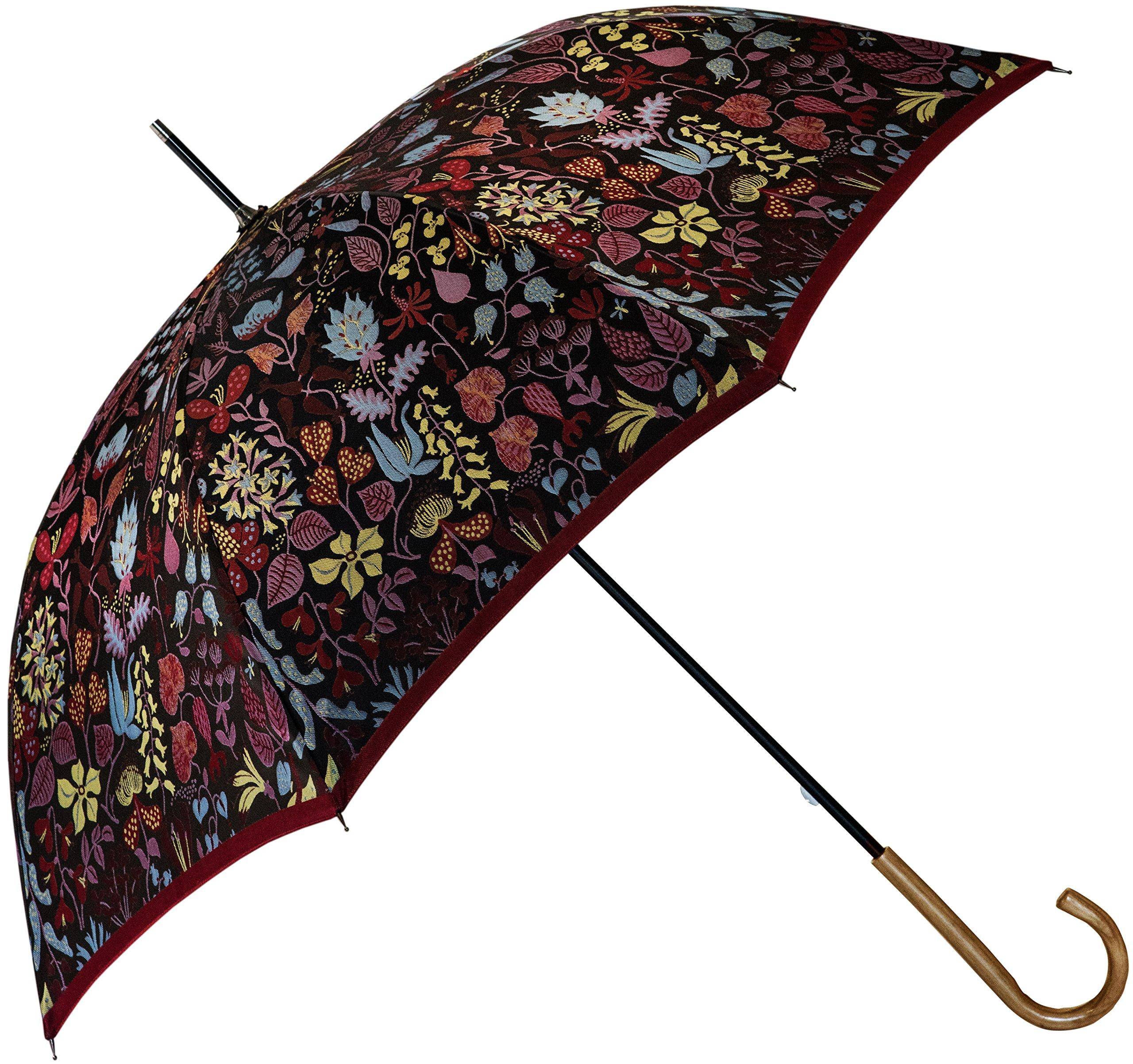 Makita Shoten Stig Lindberg HERBARIUM Rött Långt Paraply UV UV-skydd Solskydd för Solig eller Regnig Dag Ljusblockerande Skandinavisk Design Lyx