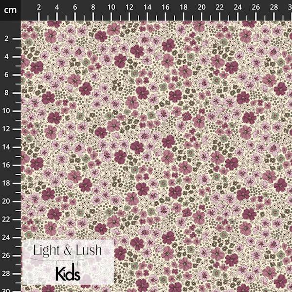 Bomuldspoplin m/små blomster, "Light & Lush Kids poplin Summer".