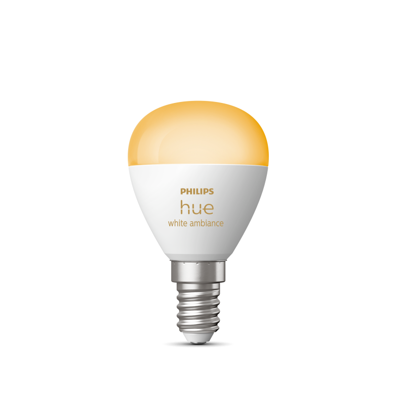 Philips Hue 5.1W Luster E14 krone pære - 1 stk pakning hvid ambiance