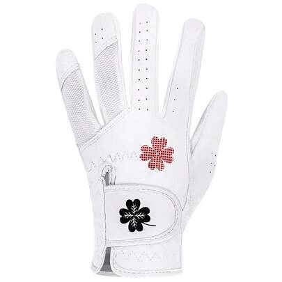 1 st golfhandske för dam med hjärt- och fyrklöverdesign, ultratunn fibermaterial, slitstark, vänster hand, premium golftillbehör, lämplig för golfsvin - Multifärgad (21(L)1PC,20 (ML) 1 st,18(S)1PC,19(M)1PC)