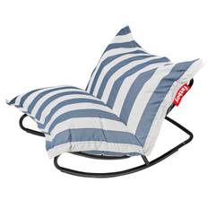 Fatboy Rock'n Roll Gyngestol Med Sækkestol Stripe - Loungestole Ocean Blue - 311443+216297