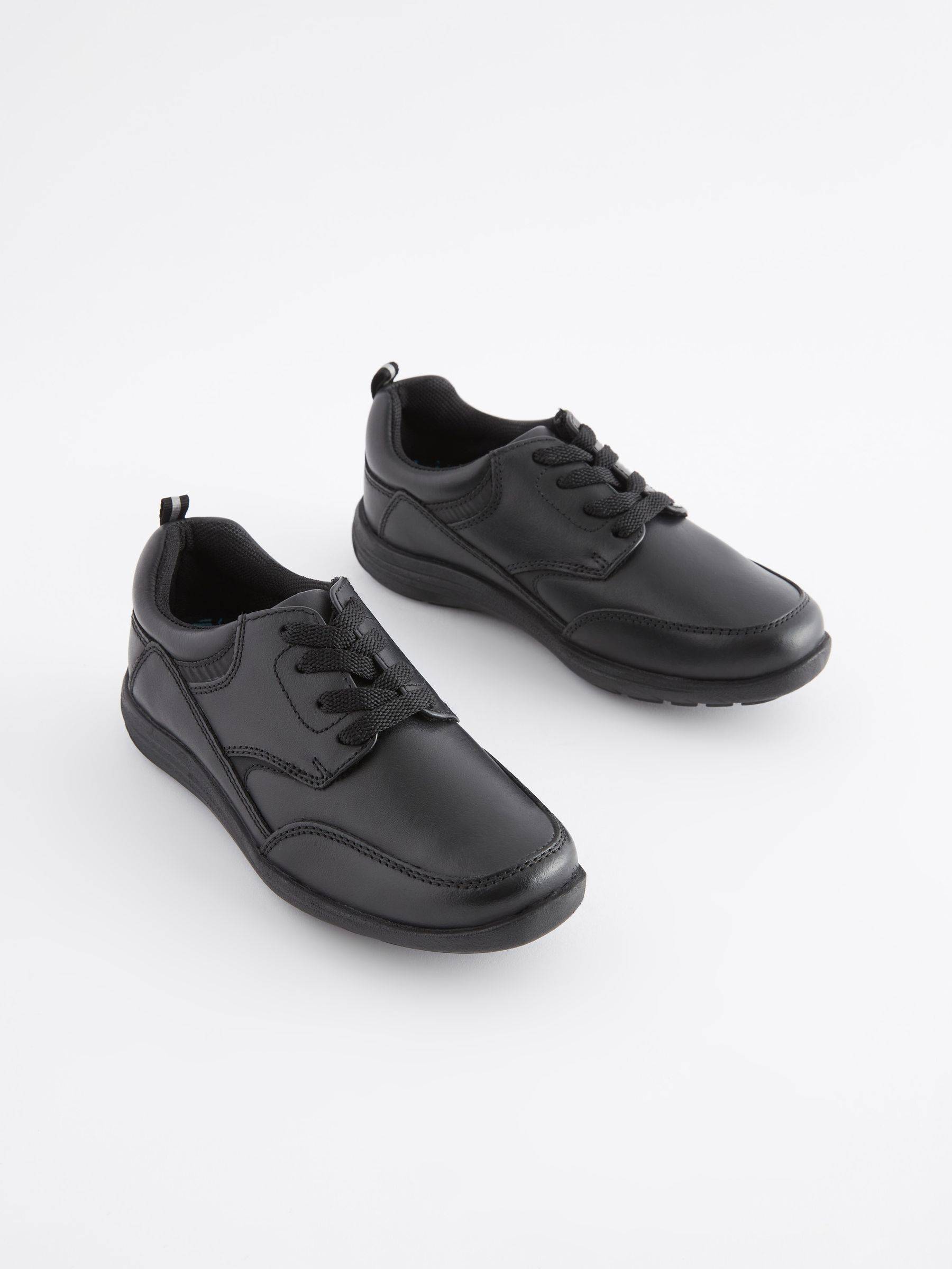 Next Black Standard Fit (F) School Leather Lace-Up Shoes - EU 27.5 (UK 9.5)
