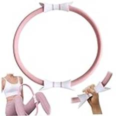 Pastoralist pilatesring, 38 cm pilatesring med dubbelsidigt handtag, yogaring, pilatesring fitness, hem pilatesutrustning för kvinnor lårträning (rosa)