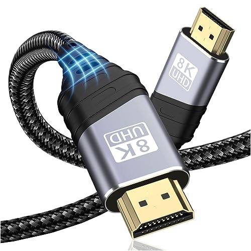 TEFLOTY HDMI 2.1 Cable 8K - 1M Ultra High Speed HDMI Cable 48 Gbps 8K@60Hz 4K@120Hz 7680P eARC HDCP 2.2&2.3 DTS:X Dynamic HDR Dolby Atmos Compatible with HDTV, PS5/4/3, Xbox Series X/S, Monitor More