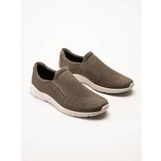 Ecco - Irving Perf Slip On - Gröna slip on promenadskor storlek 44 - Tarmac (44)