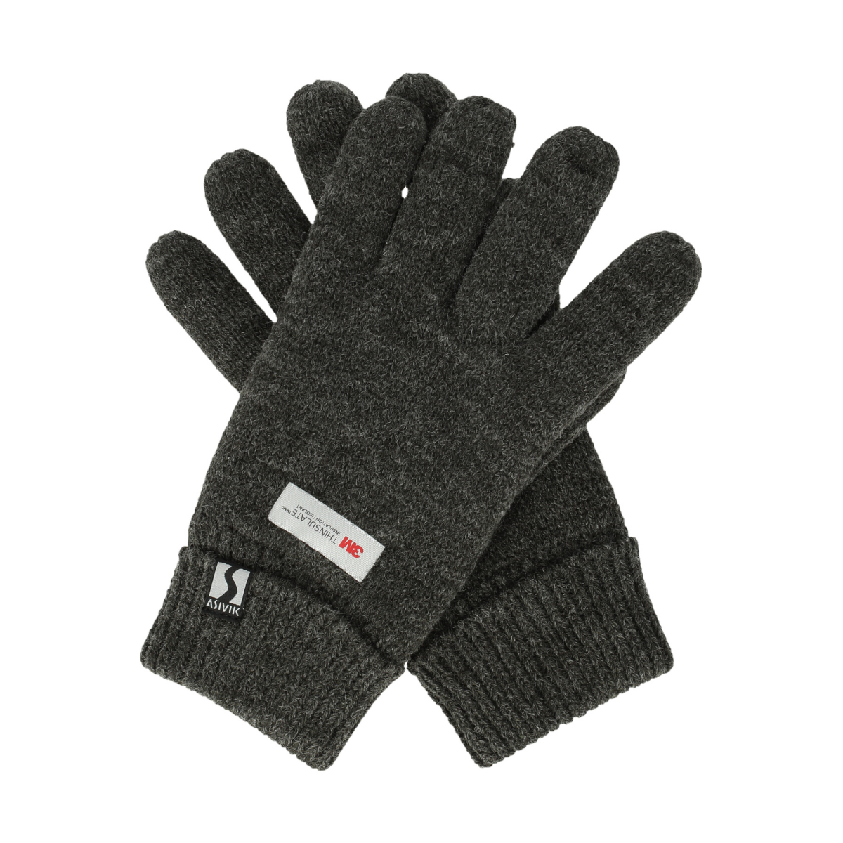 Asivik Knitted Thinsulate Strikhandsker (Black) - Sort - S/m.
