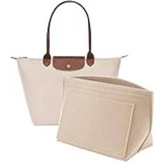 Filt handväska organisatör insats för Longchamp Le Pliage L handväska insats, BEIgE, S