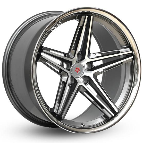 Imaz Wheels FF6 Gunmetal / Stainless Steel Lip 10X20 5/108 ET42 CB74,1