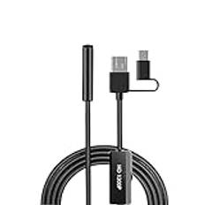 Industriell Endoskop Kamera 8mm Borescope IP67 Vattentät Inspektion Endoskopisk For Bilmotor Avloppsrör Telefon Mikro-USB Typ C USB (Color : 10m, Size : 8mm Soft Cable)