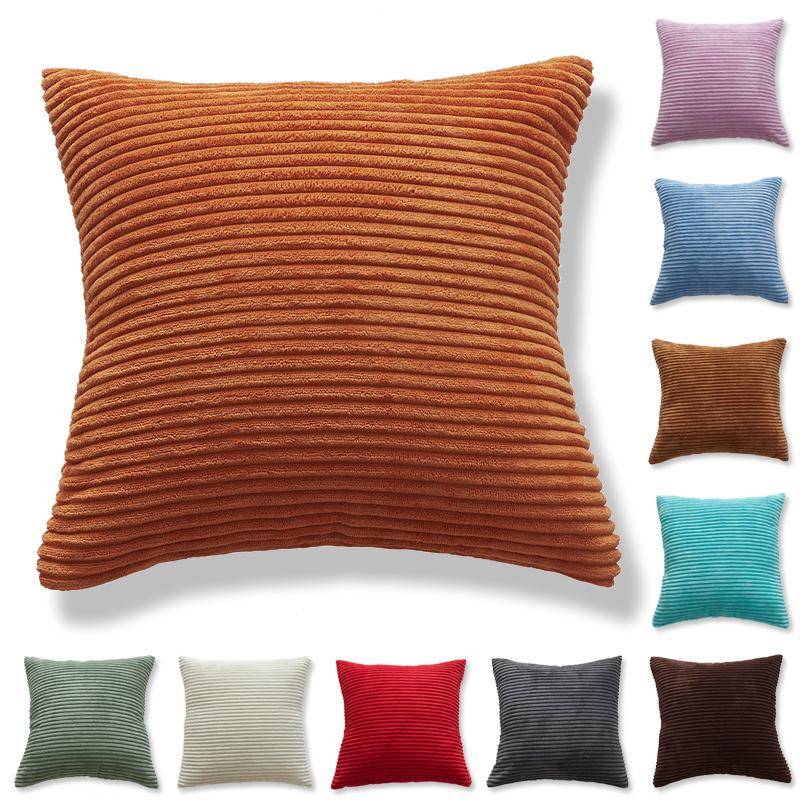 Nordiska kuddfodral Super-Mjukrandig sammetsmanchester Hemdekorativa kuddfodral för soffa 45x45cm Dekorativt kuddfodral