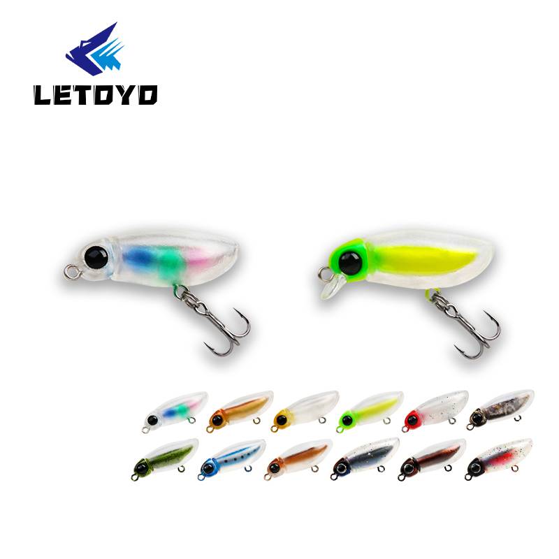 LETOYO LHB162 MuteBall Minnow Fishing Lure Mini Trout Fishing Lures 38mm 2.7g Soft Plastic Body Surface Minnow Lure