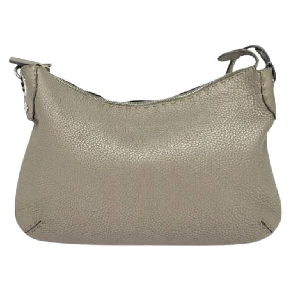 Fendi Vintage Pre-owned Selleria Skuldertaske - Vintage - Dame - Grå - ONE SIZE - Uld