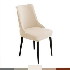 1 st/4 st Sammets elastisk matsalsstolsöverdrag Spandex Stretch Stol Säte Slipcover för kök bröllopsbankett - Beige (En-Storlek)