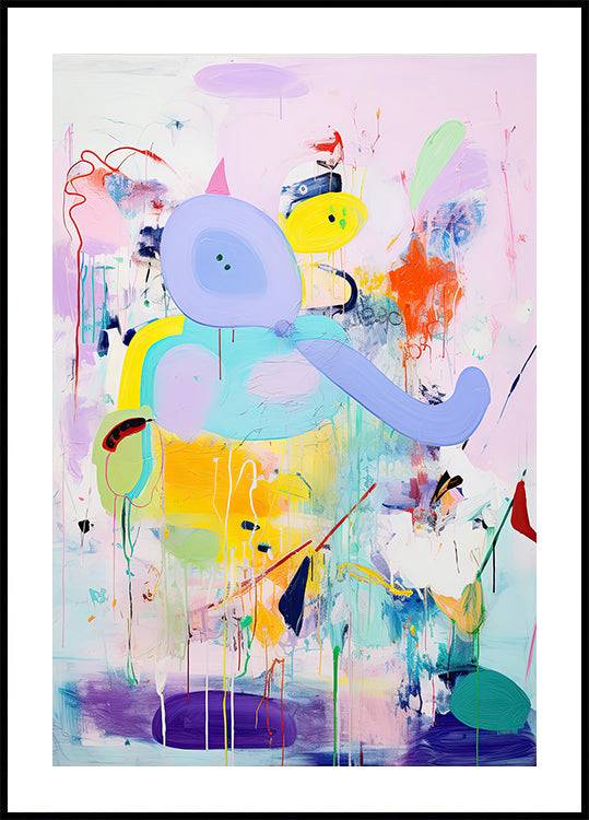 Color Splash Elephant Poster (21x30cm) - Plakater > Barnväggskonst