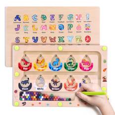 Uiseba Mini magnetlabyrint, Montessori-leksak för barn (WJY-MINIZOUZHU-Dino)