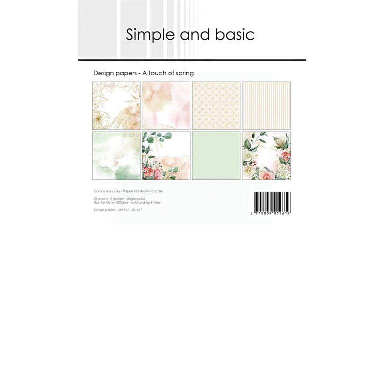 Scrapbookingpapper - 15x15cm - A touch of spring
