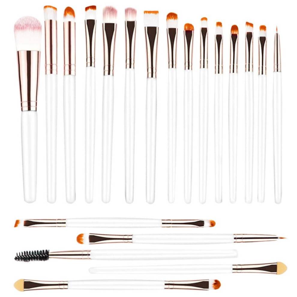 Beauty Essentials, Professionelt makeupbørstesæt med rejsetaske, træhåndtag og syntetiske børster, perfekt til både professionel og daglig brug.