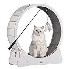 Cat Treadmill Mute Cat Träningshjul Löpband med Cat Teaser Toy, Anti Pinch Cat Scratch Board Kryphylla (Diameter 90cm/35.4in)