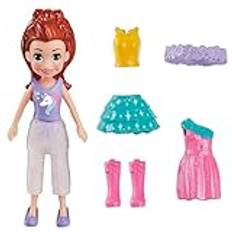 Polly Pocket Lila Shimmer & Shine Fashion Game Set innehåller en docka, extra kläder och tillbehör för flickor från 4 år och äldre