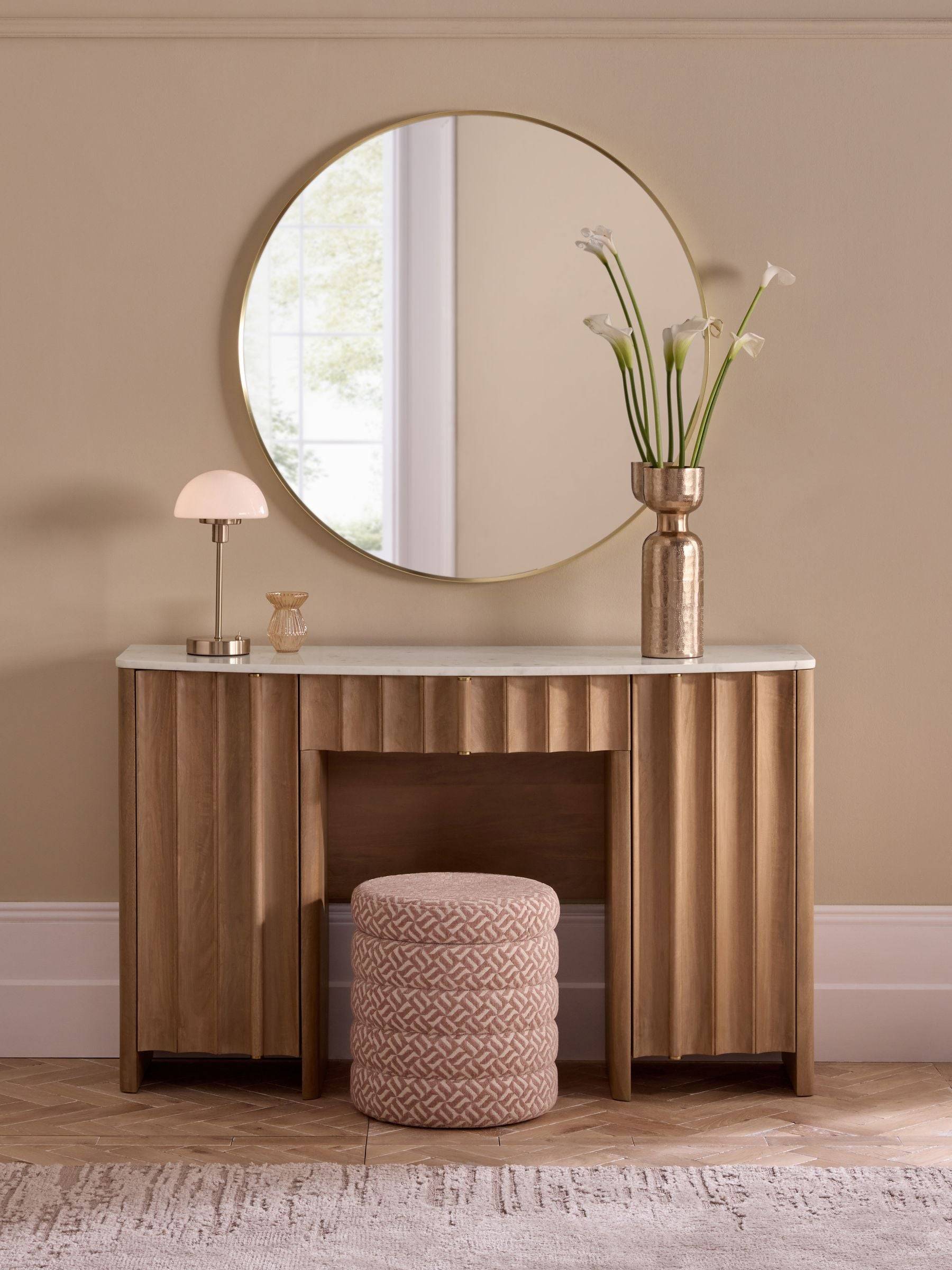 Next Santa Fe Mango Trä och Marmor Console Sminkbord