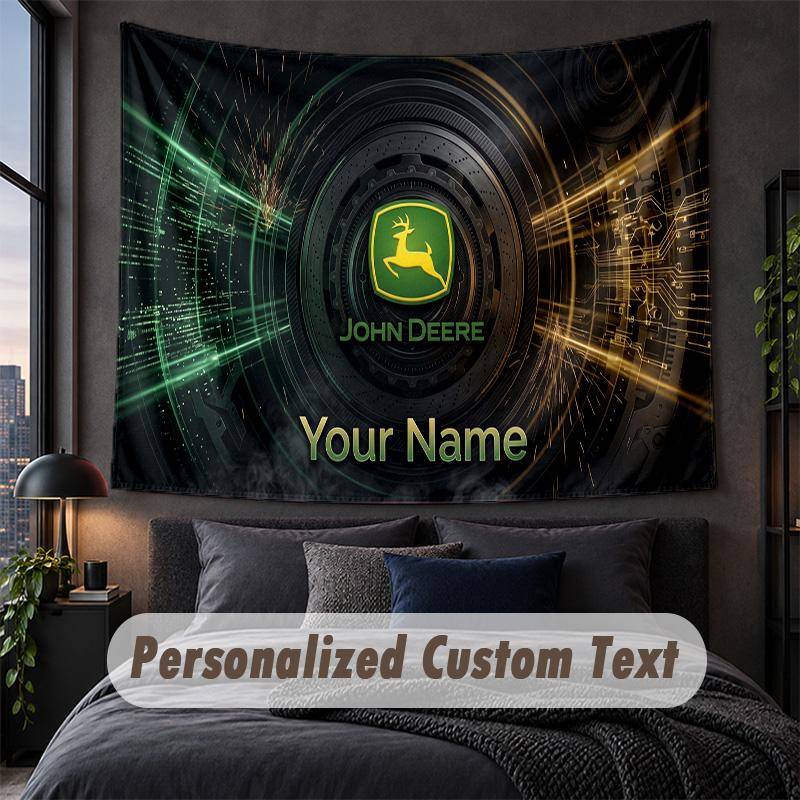 Custom Name Text Tapestry,John Deere Decorative Wall Hanging, Background Tapestry For Home Bedroom