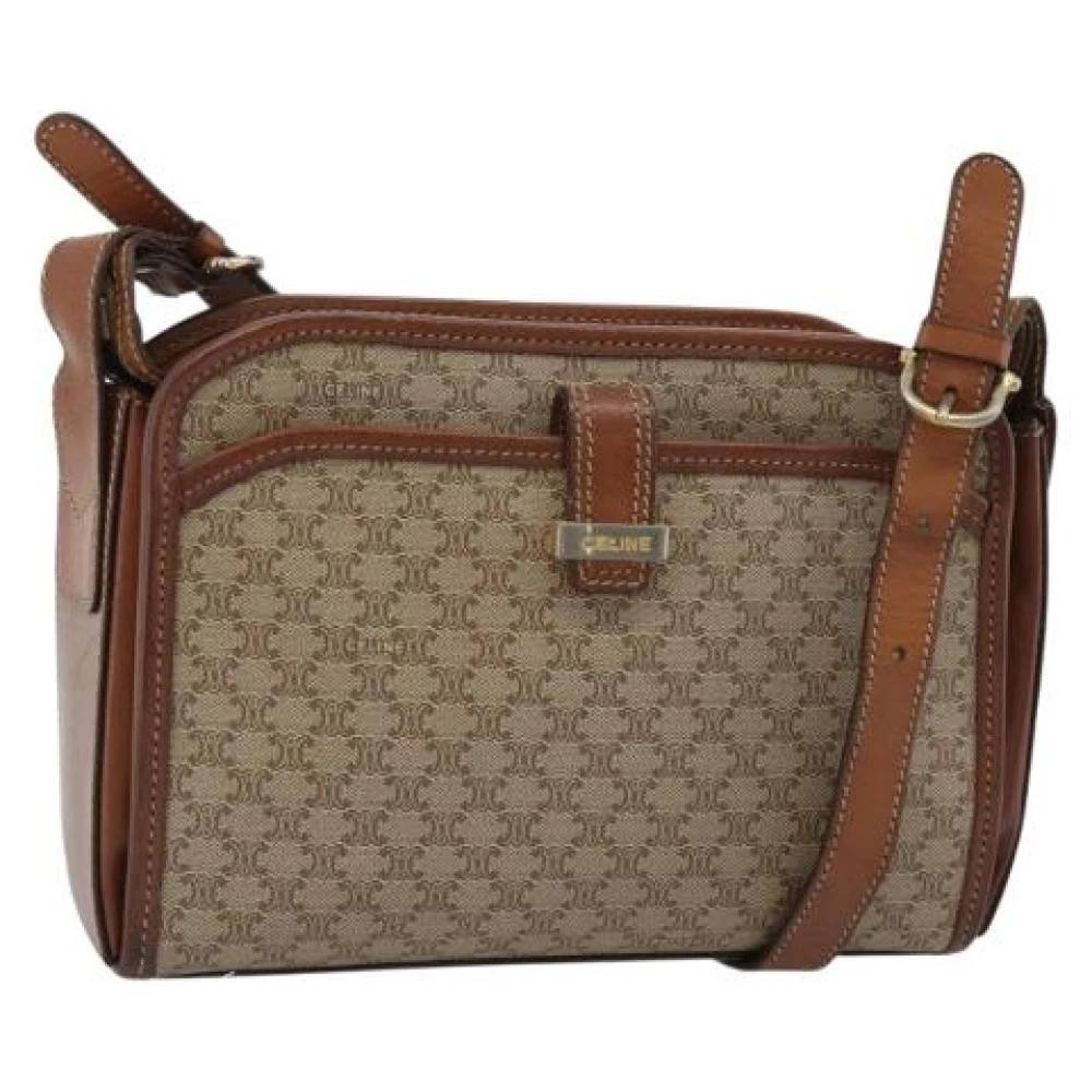 Celine Vintage - Pre-owned Vintage Macadam Canvas Axelremsväska Vintage - Dam - ONE Size - Läder