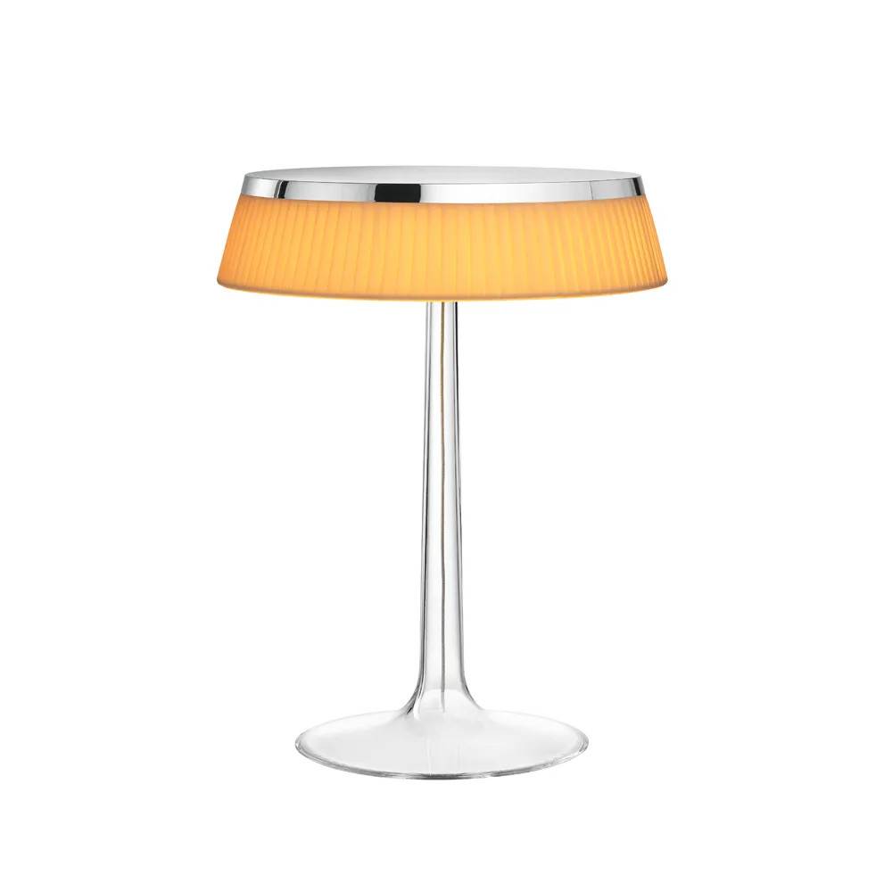 Flos Bon Jour T bordslampa Chrome-soft tyg skärm.