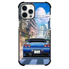 Nissan Phone Case For iPhone Samsung Galaxy Pixel OnePlus Vivo Xiaomi Asus Sony Motorola Nokia - Nissan Skyline GTR R34 Cartoon Art City Background