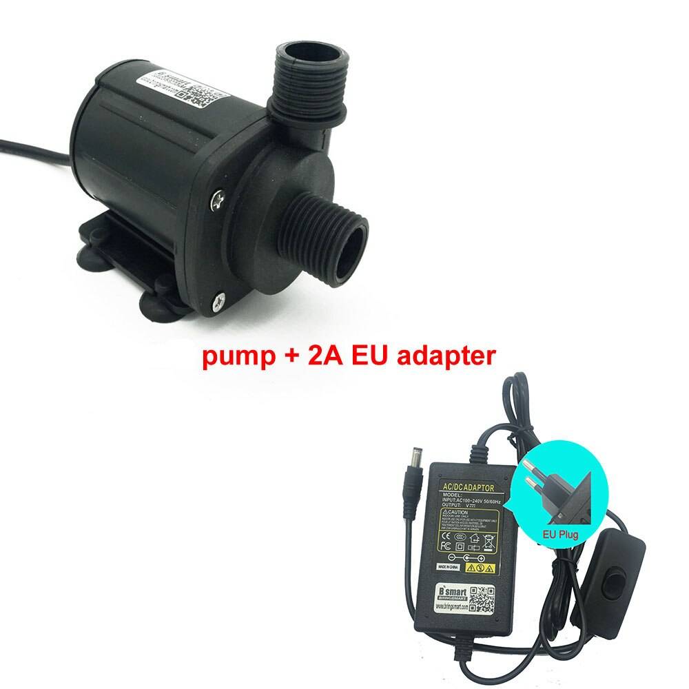 Sr -1000b 1100-2000l/h 2.1-5m mini vattenpump 12v 24v dc mikro dränkbar borstlös cirkulation elektrisk boosterpump - Pump n 2a eu-adapter / 12v