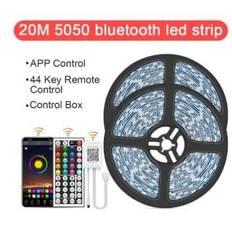 LED Strip lyskæde med Bluetooth, musiksensor og fjernbetjening 15M