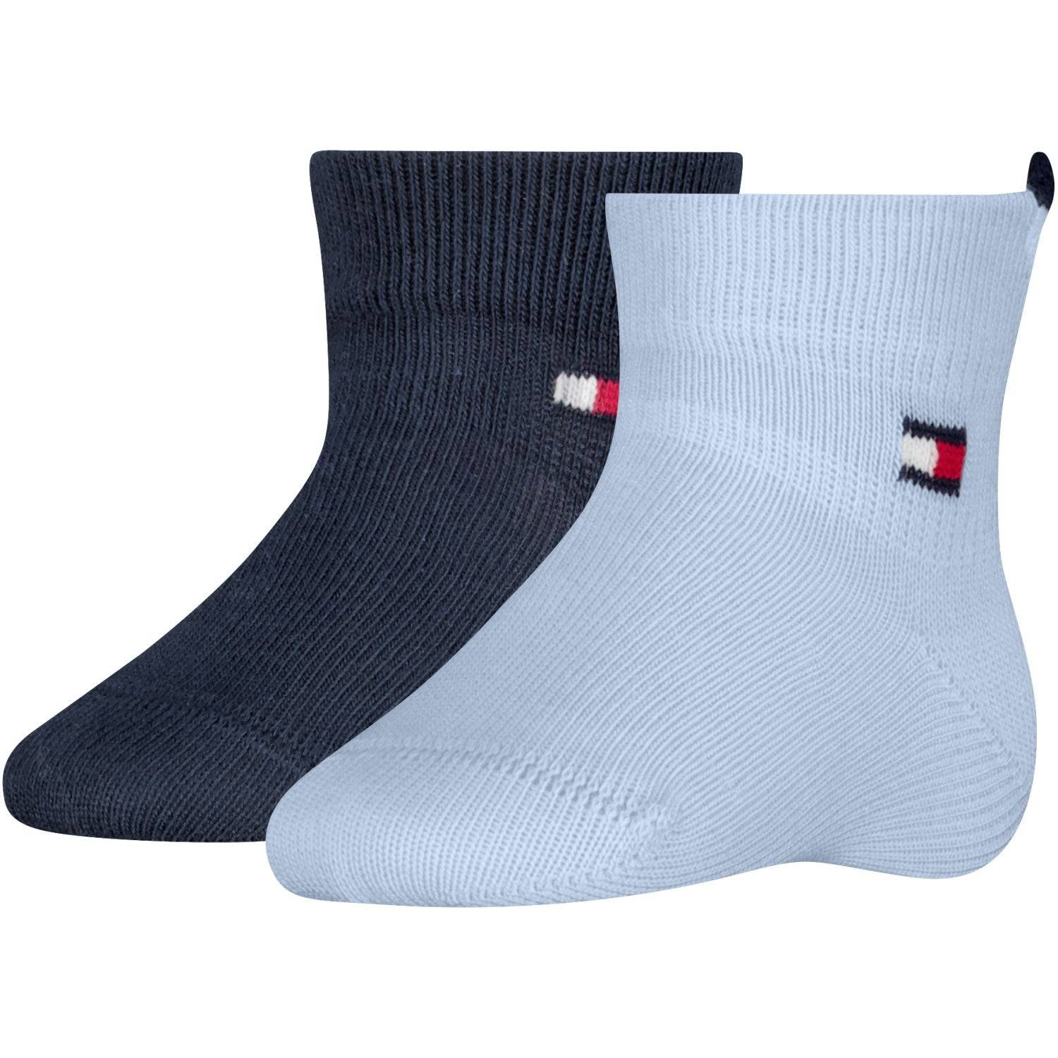 Tommy Hilfiger Light Blue Baby Strømper 2-Pak Heart Str. 23-26