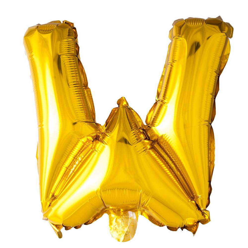 Folieballon "W" Guld - 41cm
