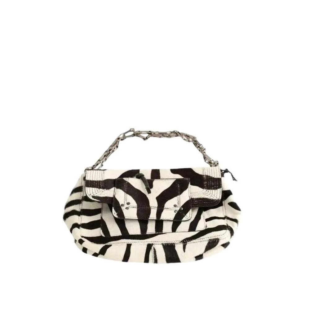 Jérôme Dreyfuss Pre-owned Pre-owned Lulu Zebra Print Skuldertaske - Vintage - Dame - Flerfarvet - ONE SIZE - Uld