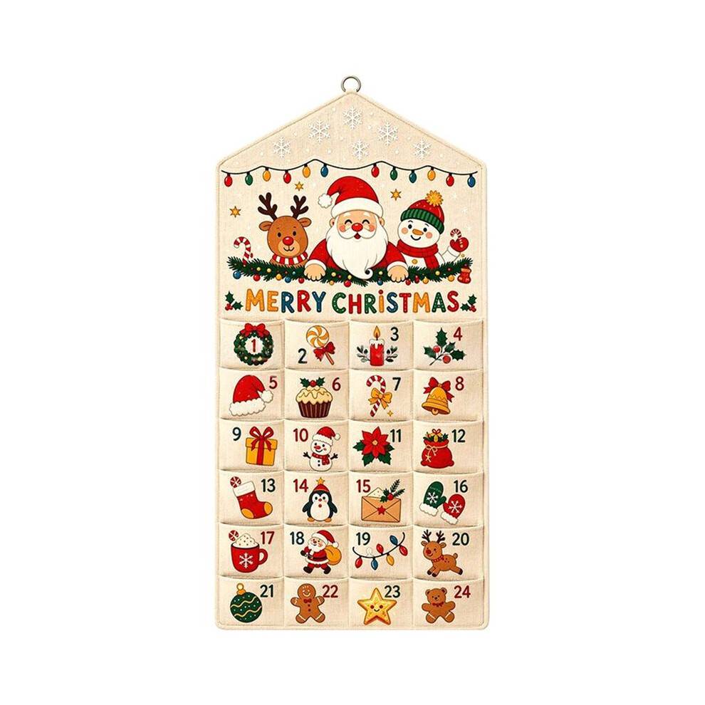 Wall Hanging Christmas Advent Calendar Christmas Countdown Calendar for Xmas Holiday Home Wall Decor
