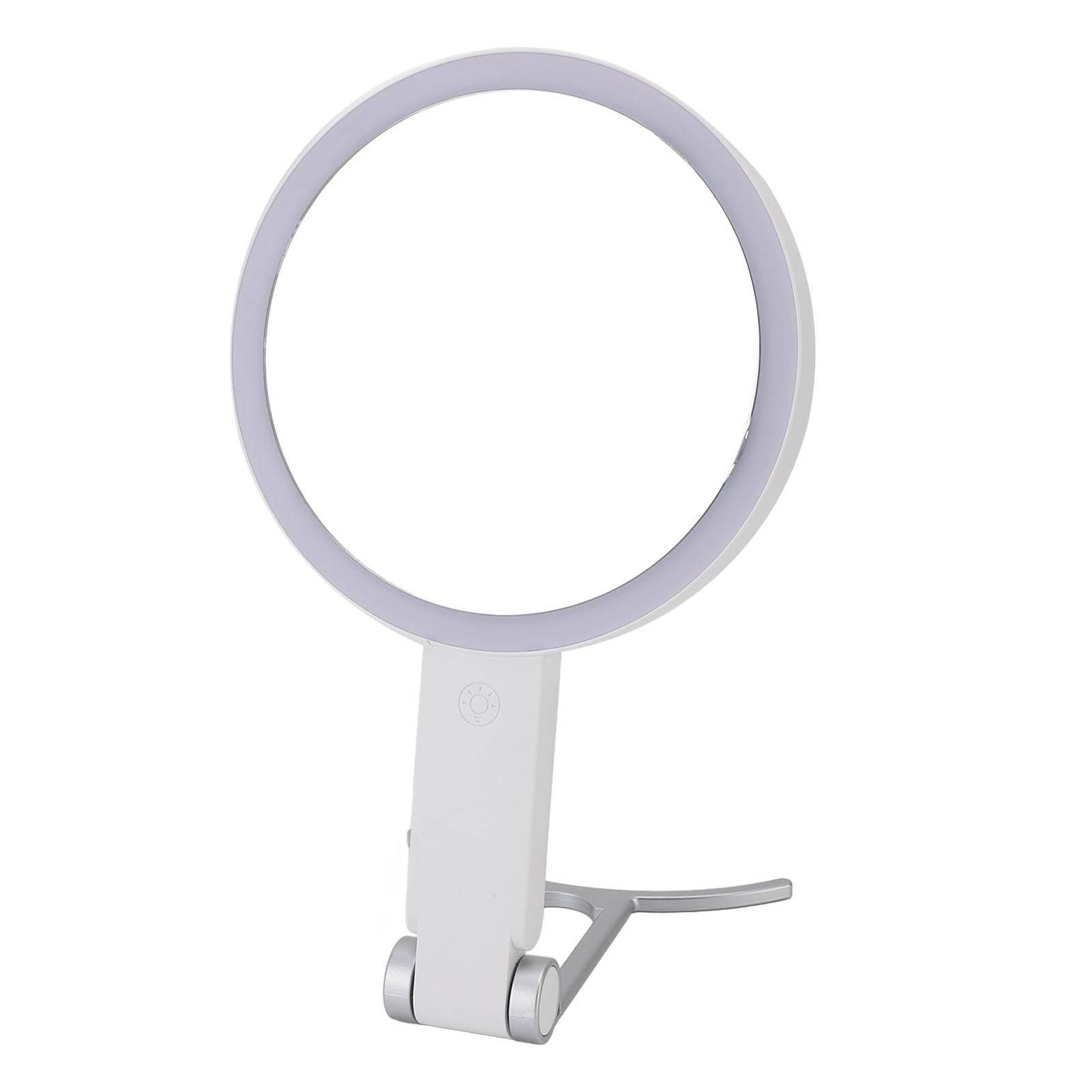 LED Makeup Mirror Dimmable Lights 1X10X Magnifying Portable Travel Vanity Mirror White C Shape